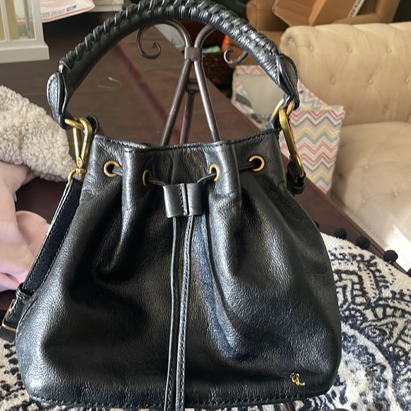 Elliot Lucca black Leather Drawstring Crossbody Shoulder Bag - Picture 15 of 15